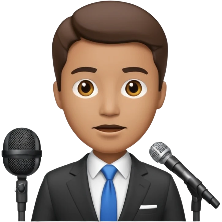newsroom, news anchor with mic emoji
