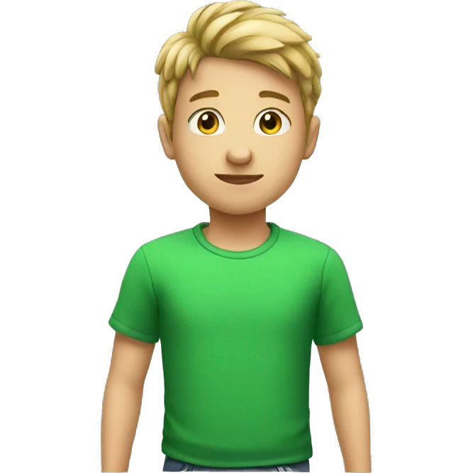 A kid with green shirt emoji