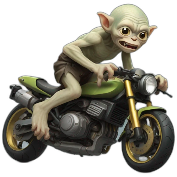 Gollum on a moto emoji