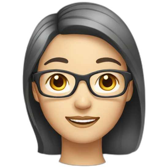 asian woman without glasses and smiling emoji