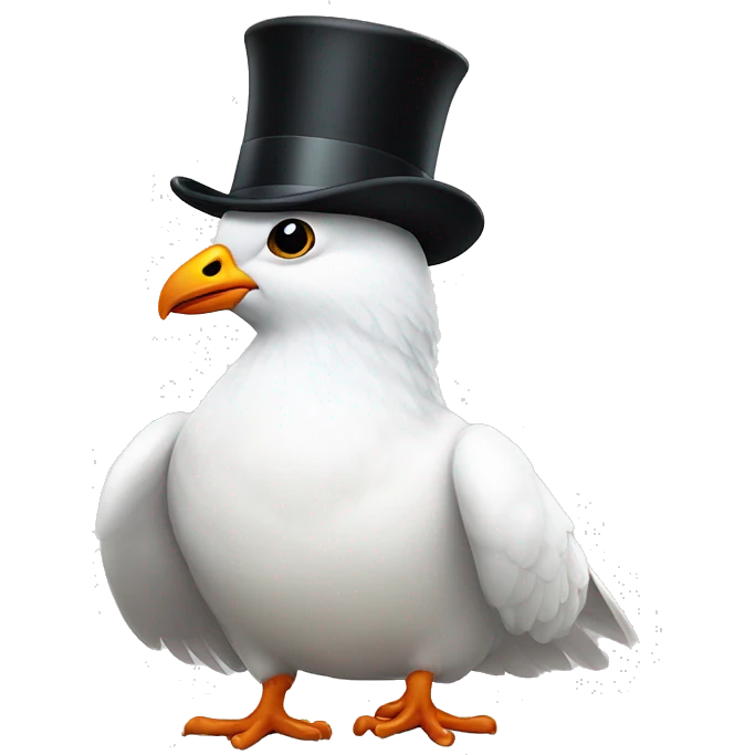  white pigeon a top hat emoji