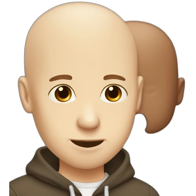 white tall bald guy kissing guy with middle brown hair emoji