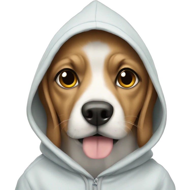 Dog wearing a hoodie emoji