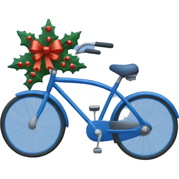 Blue Christmas decorated bicycle  emoji