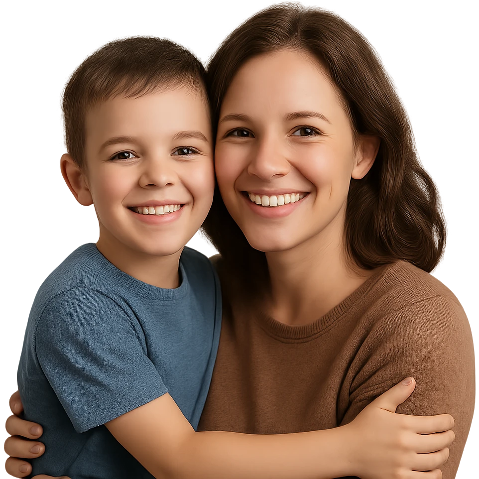 happy family brother, smiling, warm and loving expression emoji