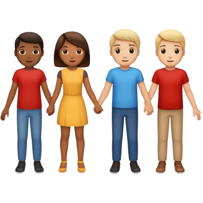 five people holding hands in a circle emoji