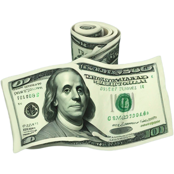 Rolled up dollar bill emoji