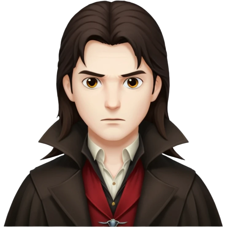 Vampire Hunter D with dark brown long hair emoji