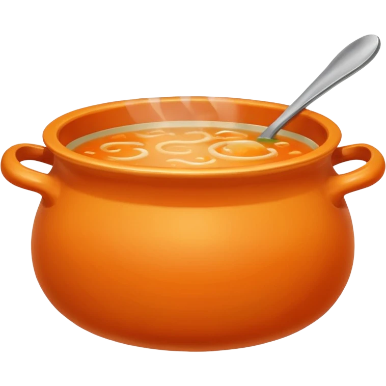 orange pot with soup emoji