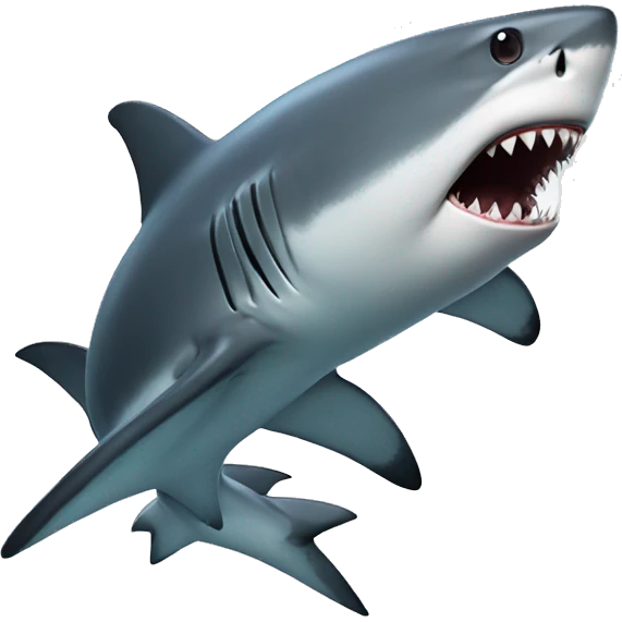 shark with top emoji