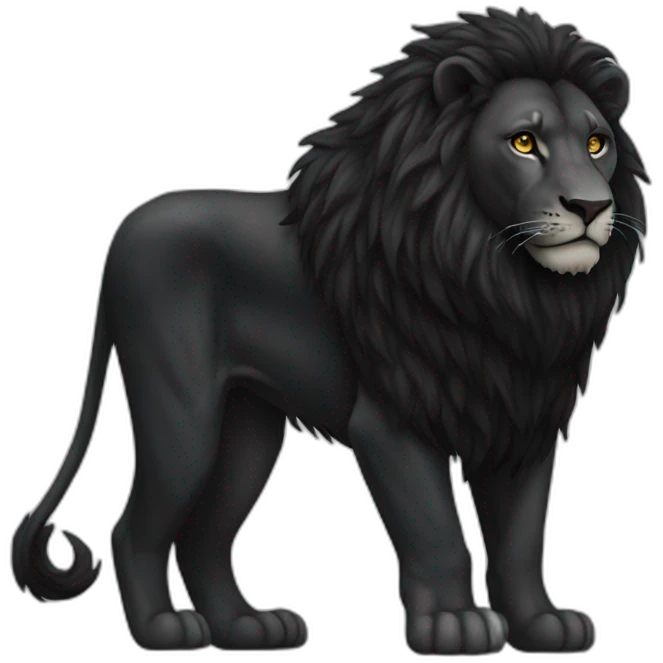 All Black lion full body emoji