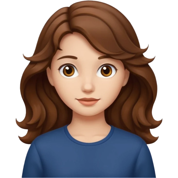 chica con cabello ondulado castaño emoji