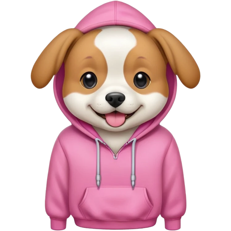 Dog wearing pink hoodie emoji