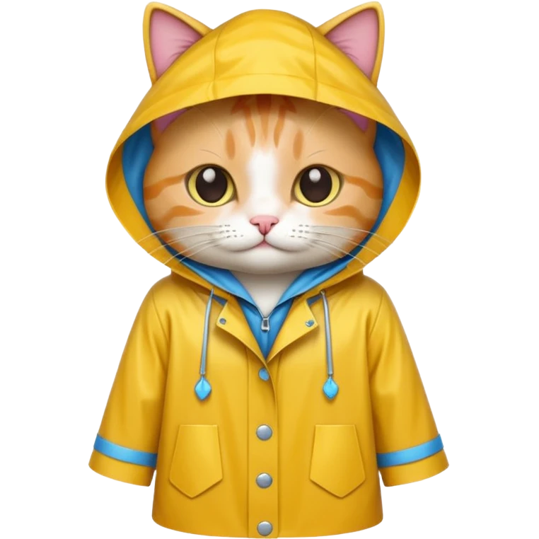cat wearing a raincoat emoji
