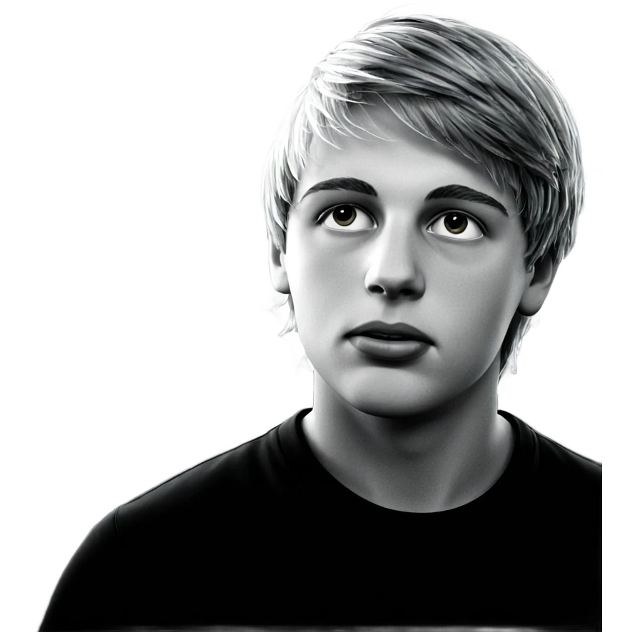 monochrome portrait of a boy emoji