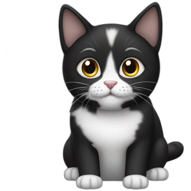Black and white cat emoji