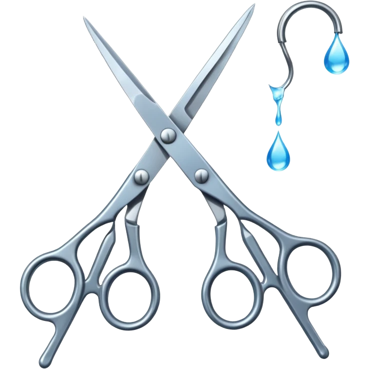 A pair Scissors with water dripping off them emoji