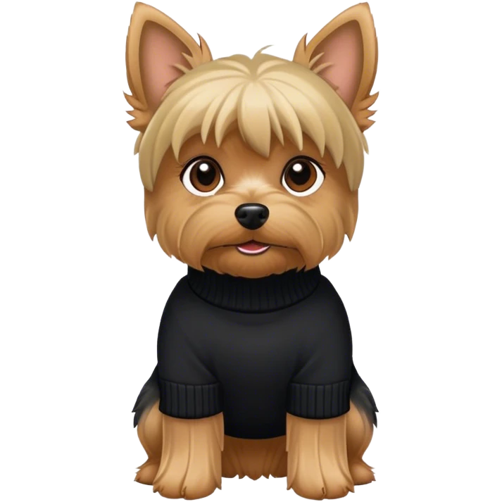 Yorkshire terrier in black turtleneck sweater emoji