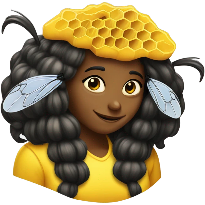 bumblebee combing hair with honeycomb  emoji