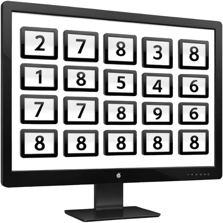 numeri su diversi monitors emoji