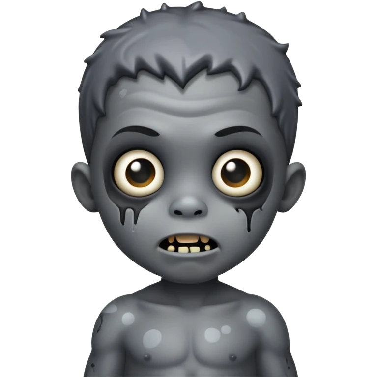 Super idol as creepy black zombie toddler with a gray spot shining on his head with the background being dark gray and “super idol” is almost pitch black and outside of that circle is literally just a pitch black background emoji