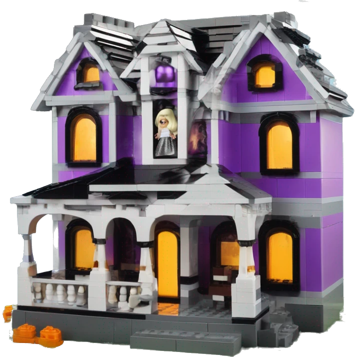 Lego barbie’s run-down frightening dangerous ghost ridden haunted dream house nightmare scenario moon emoji