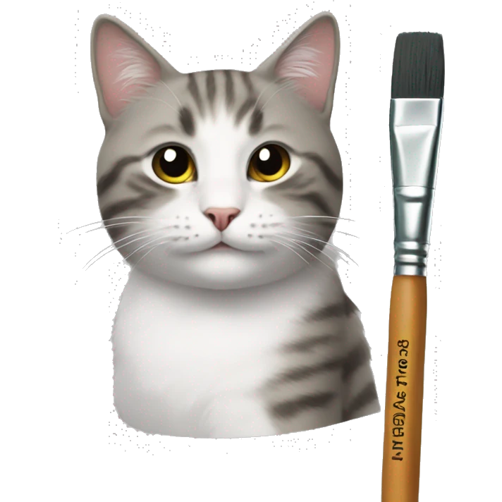 Cat with paintbrush emoji