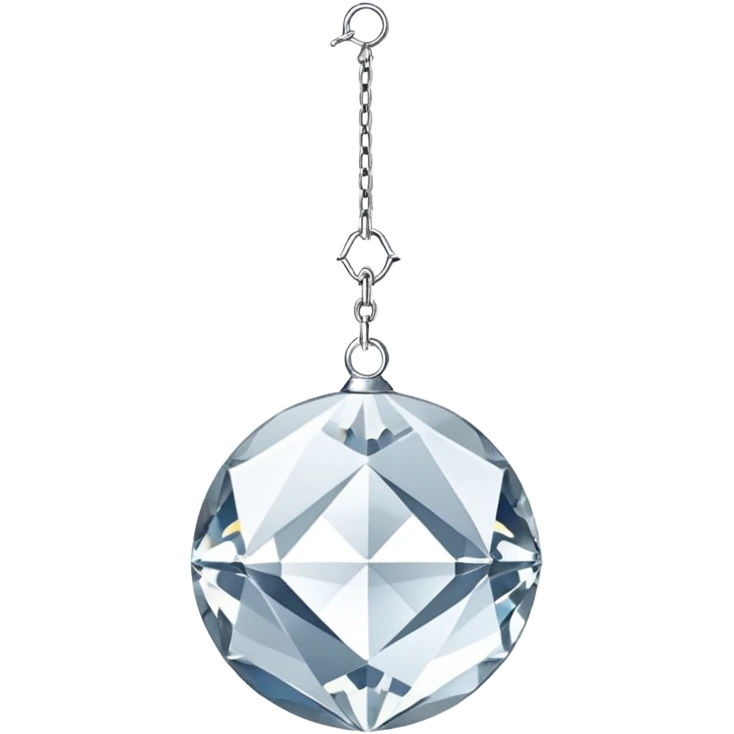 Hanging crystal sphere suncatcher with a long metal chain and embedded crystal connectors  emoji