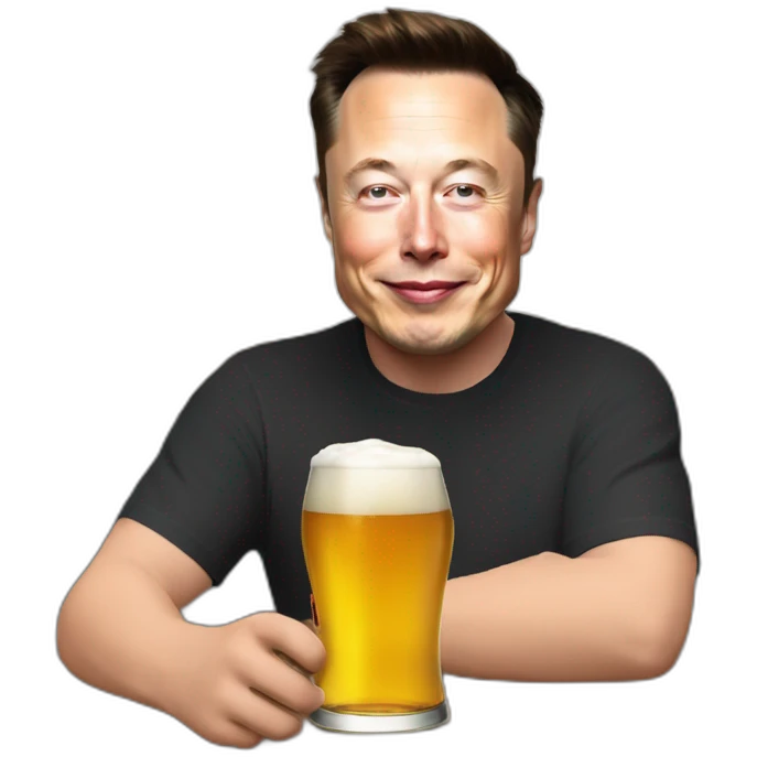 Elon Musk qui boit une bière emoji