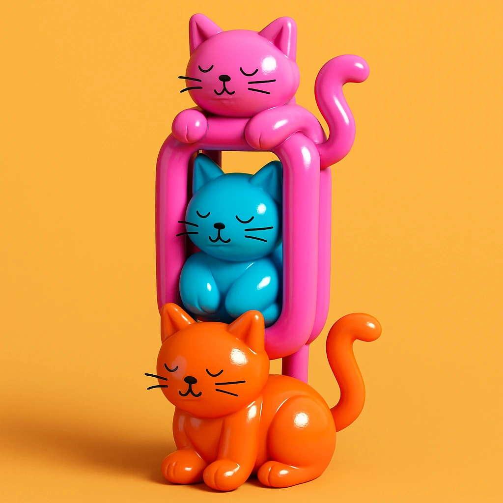 cats relaxing in a vertical playhouse emoji