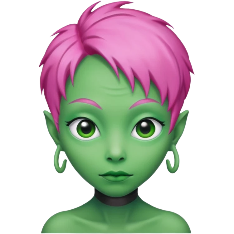 pink haired alien emoji