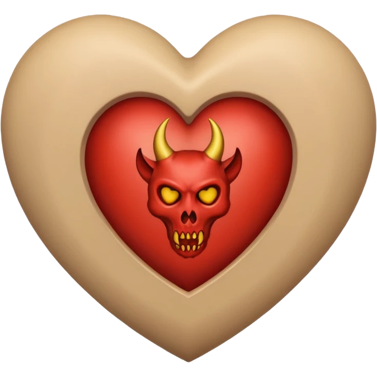beige heart satanic emoji