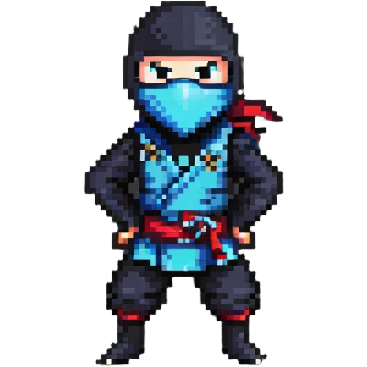 masked ninja in classic pose emoji