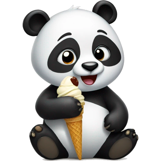Panda eating ice cream emoji