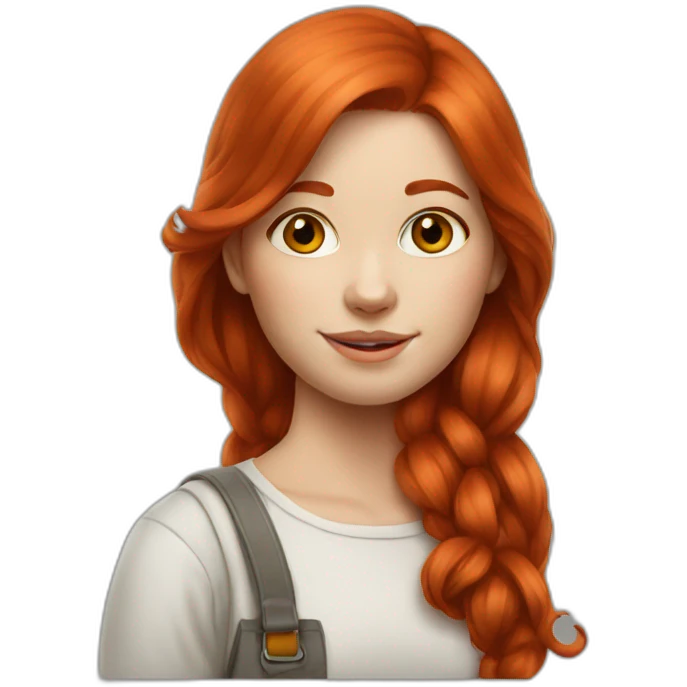 Redhead girl Artist painter emoji