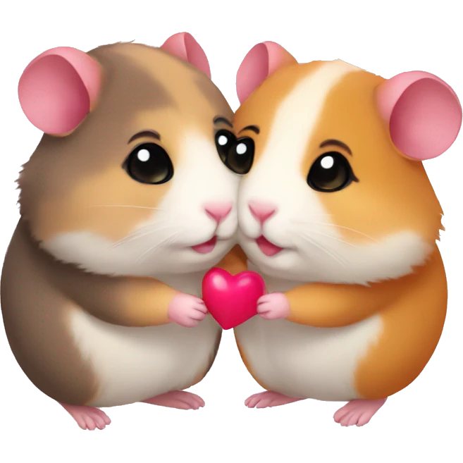 two hamsters in love emoji
