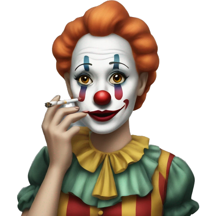 Woman clown smoking  emoji