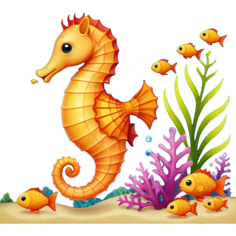 Seahorse eating  emoji