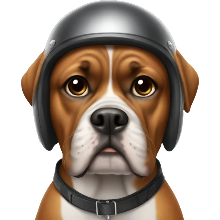 dog boxer with bike helmet  emoji