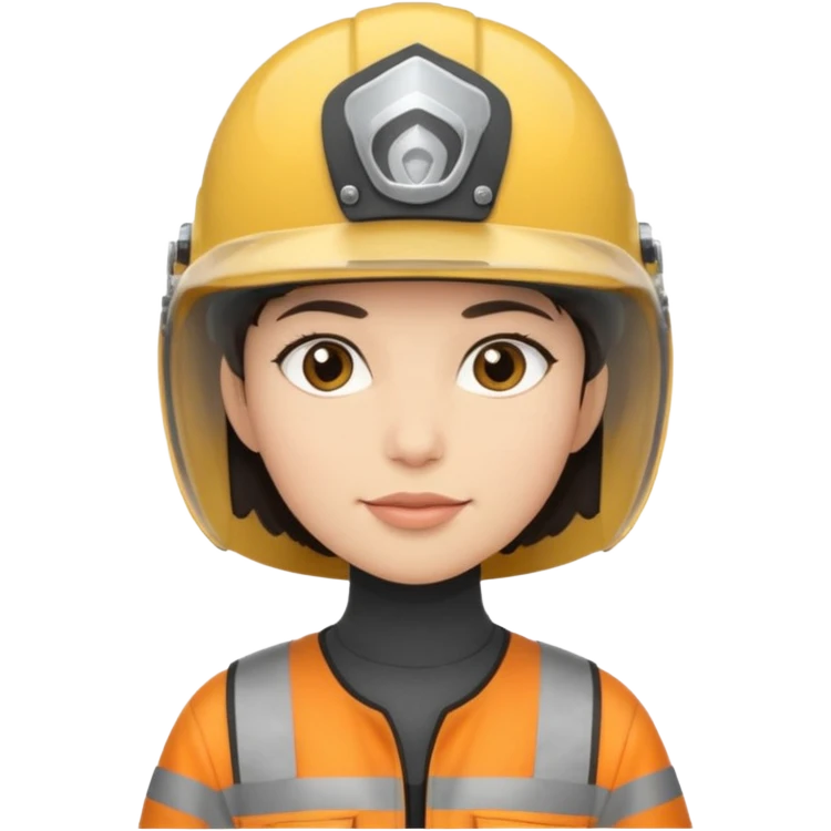 A light-skinned person with short dark hair, wearing a helmet and an oval face with a neutral look. emoji