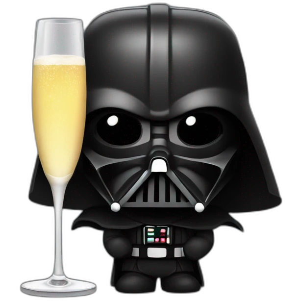 Dark Vador avec un verre de champagne emoji