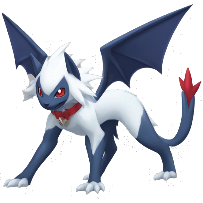 Cool Edgy Nargacuga-Absol-Zangoose-Sneasel-Quilava with a collar on, full body emoji