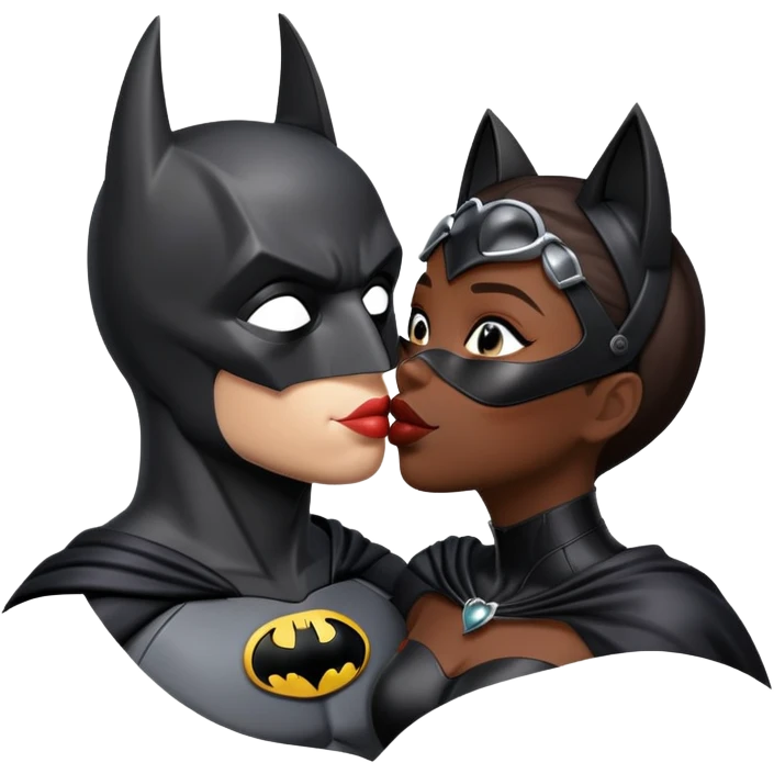 Batman and catwoman kiss emoji