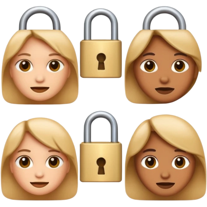 facial recognition emoji, a face with a lock symbol, apple emoji style emoji
