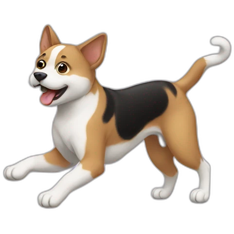 Un chien qui danse avec un chat emoji