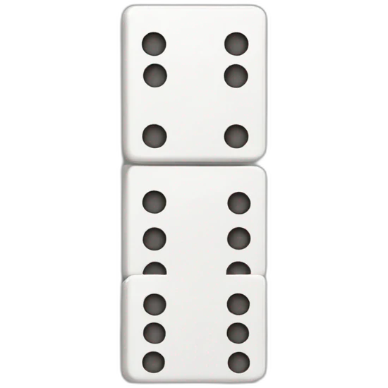 3 Domino pieces with only random letters in the front face emoji