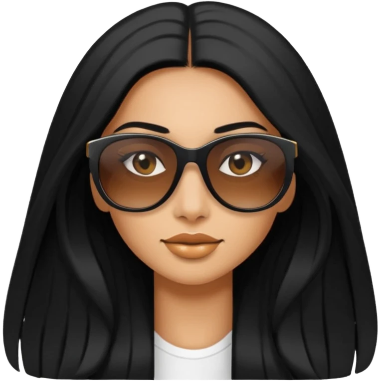 Pelinegra con gafas de sol emoji