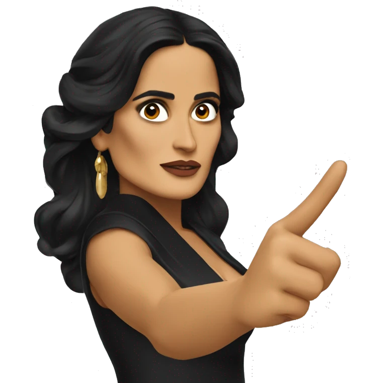 Salma Hayek pointing on you emoji