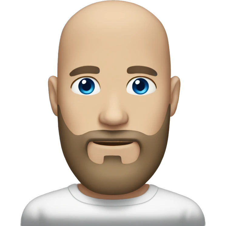 bald man with beard blue eyes emoji