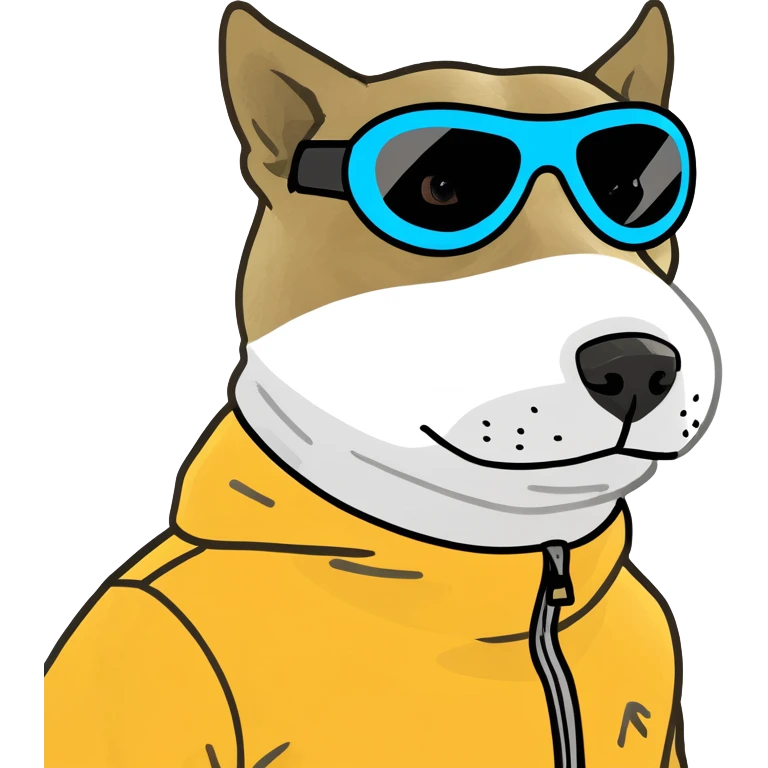 A dog wearing a ski mask emoji